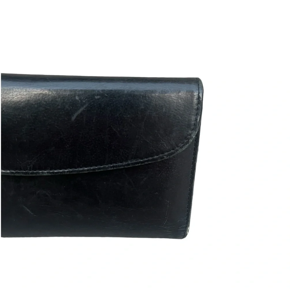 Vintage Coach Water Buffalo Combination Wallet Checkbook Black Leather 4859 Used